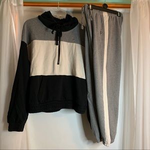 PINK sweatshirt and sweatpants set